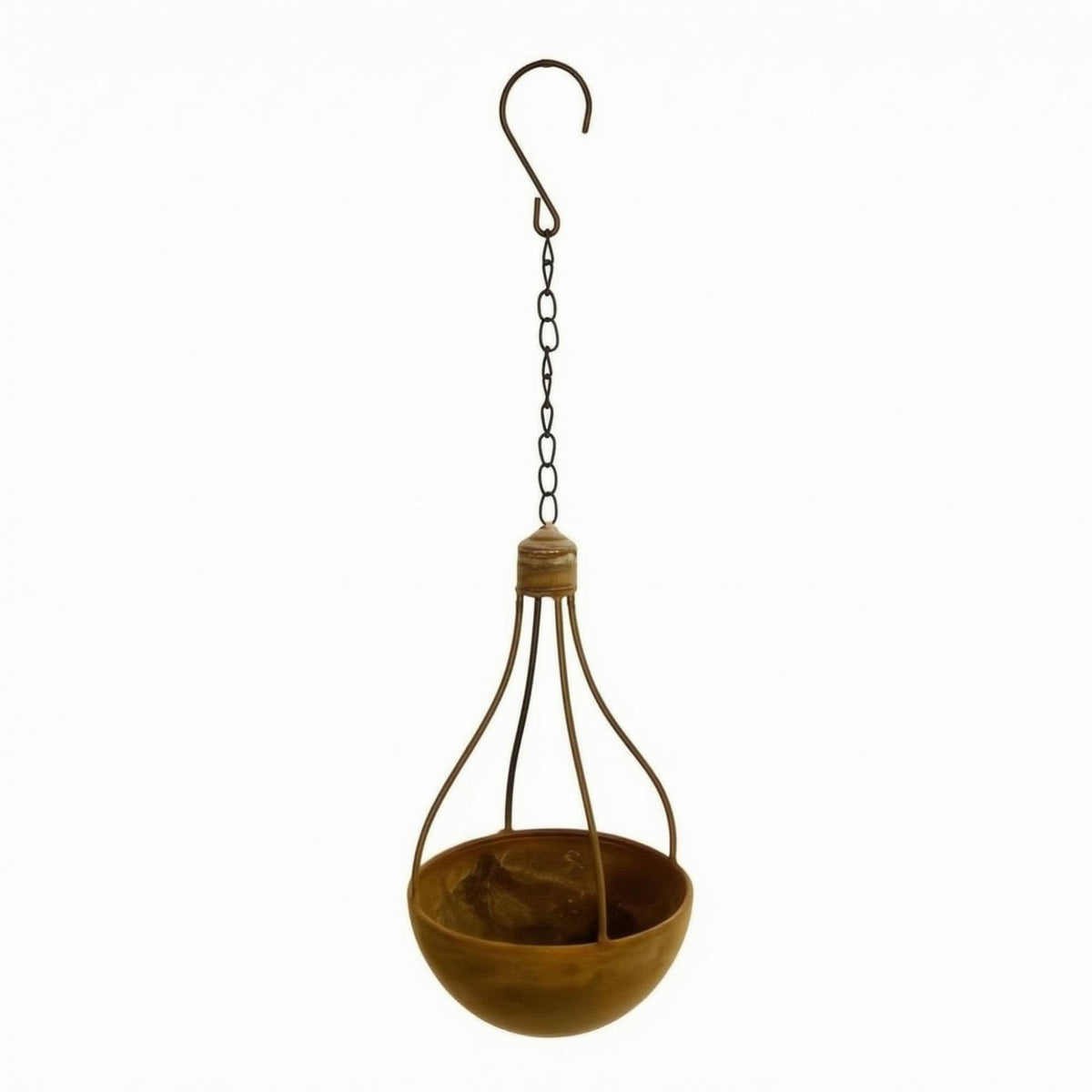Light Bulb Planter Rusted Finish Overhead Plant Hanger Hook Stylish Decor Piece