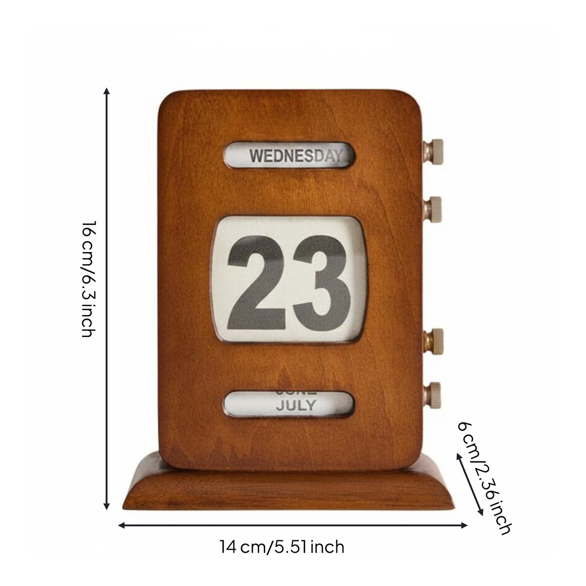 Retro Perpetual Calendar Easy to Read Home Decor Handmade Look for Office