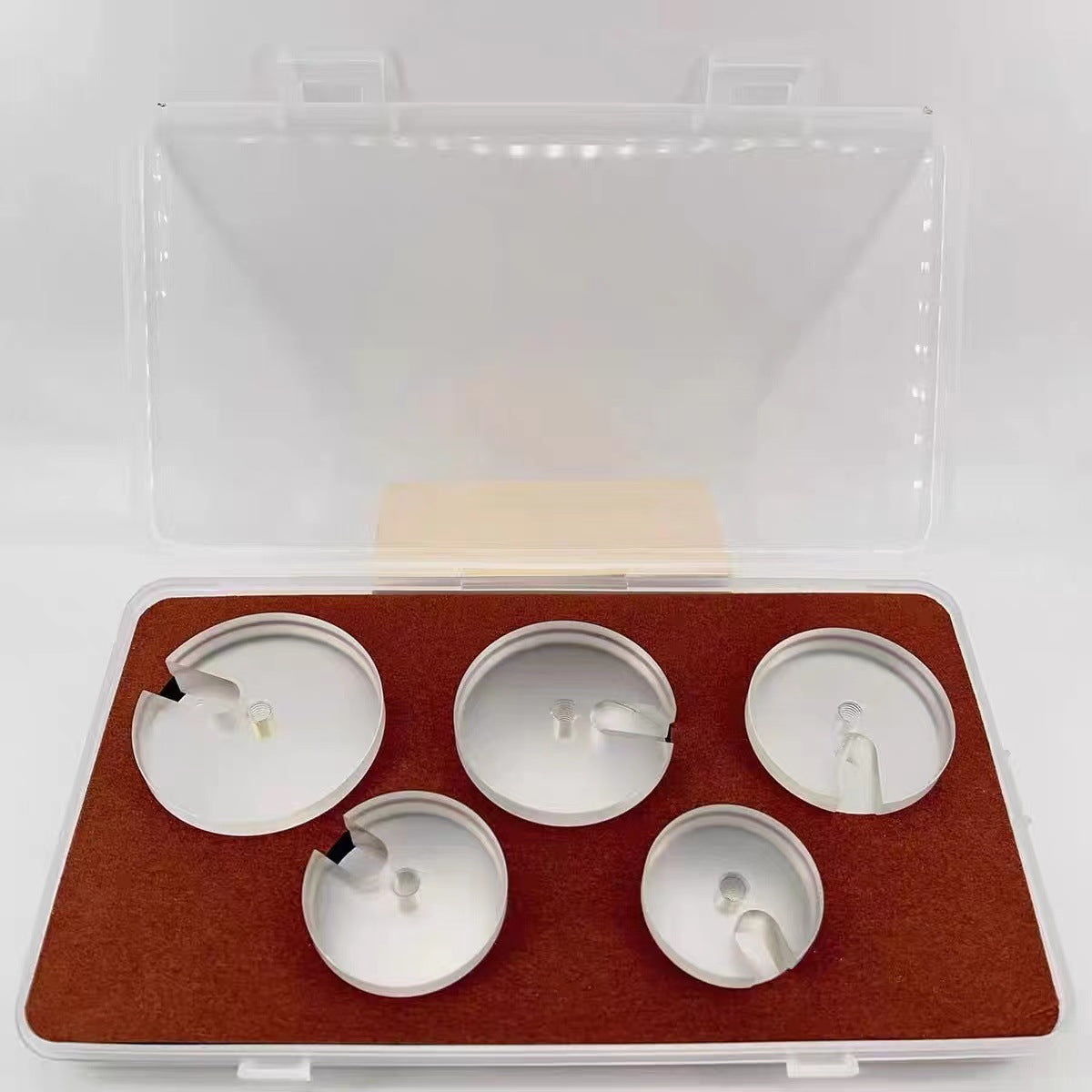Watch Repair Tool Kit - Crystal Pressing Die with Transparent Rubber Cups (5 Pieces)