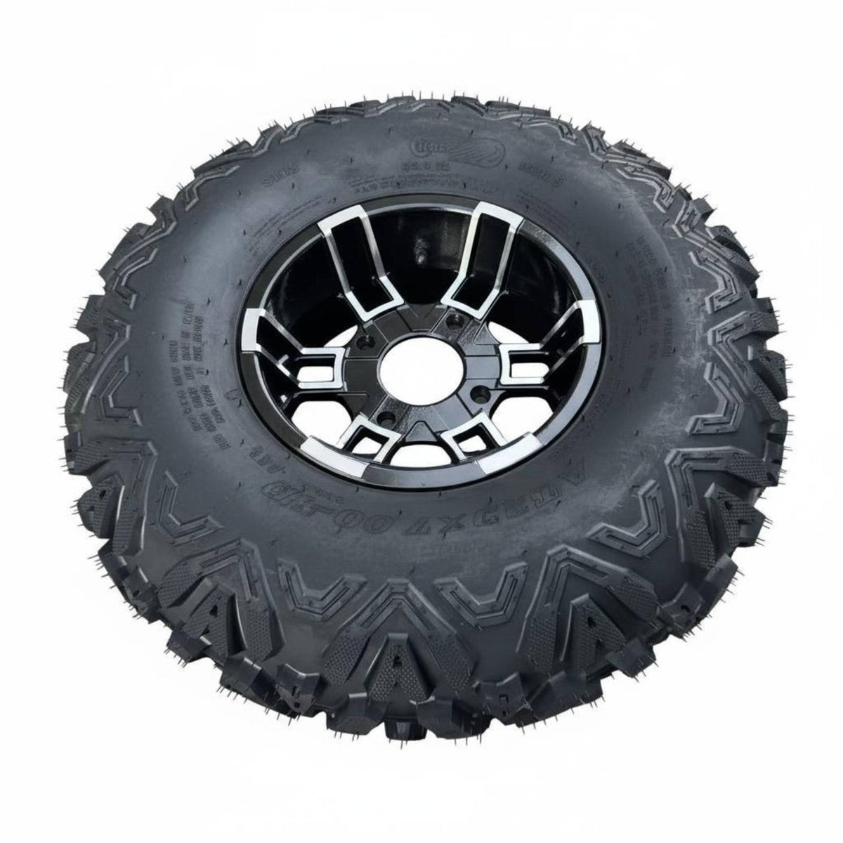 4 Pieces All Terrain ATV Tire Wheel Sturdy Aluminum Rugged-Pavement Rim Tire Wear Resistant ATV Wheel Rim Enhanced Traction for Rugged-Road Vehicle Owners, Beach, Mud