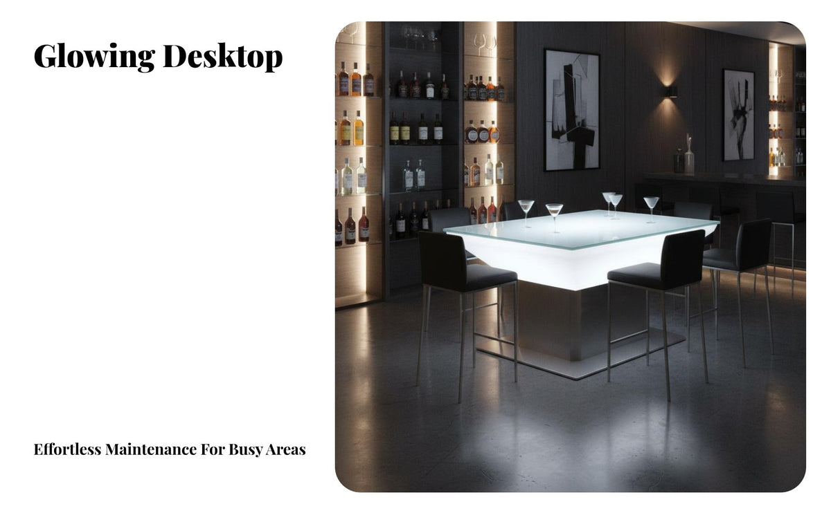 4 Lighting Modes Glowing KTV Table Controller Controlled LED Bar Table Modern Design Sturdy Construction for Nightclub Owners, Club Managers, Party Hosts, Nightclubs, Lounge, Parties, Restaurant