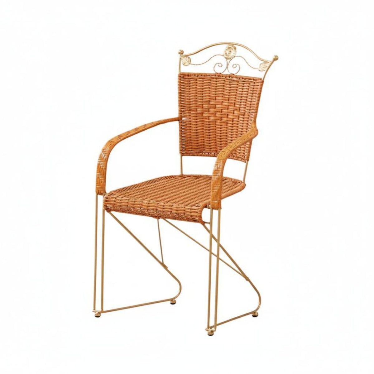 Cantilever Chair Bouncing Design Woven Armchair Breathable Weave Reinforced Frame for Adults, Seniors, Balcony, Bedroom, Garden