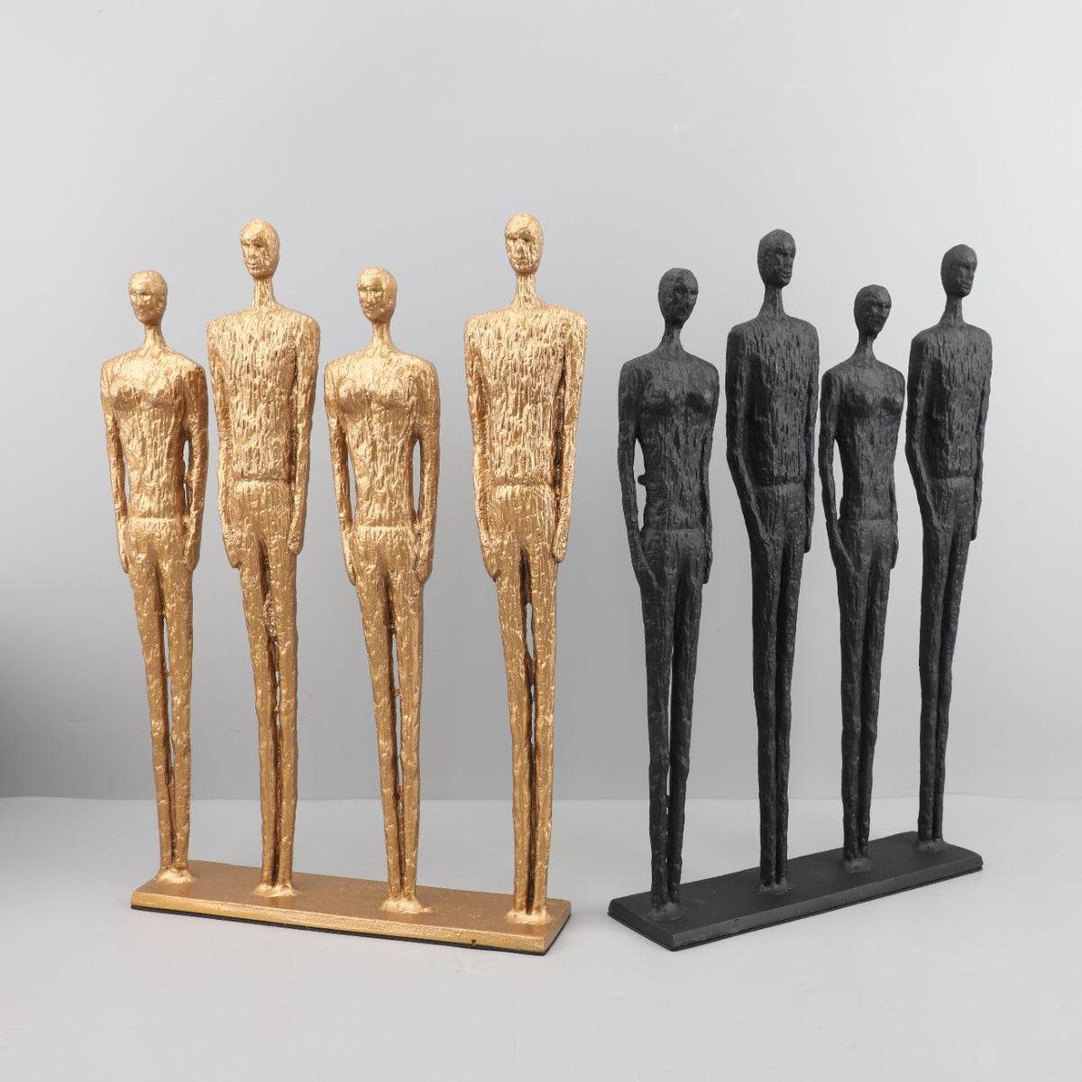 European Style Minimalist Cast Iron Four-Person Sculpture