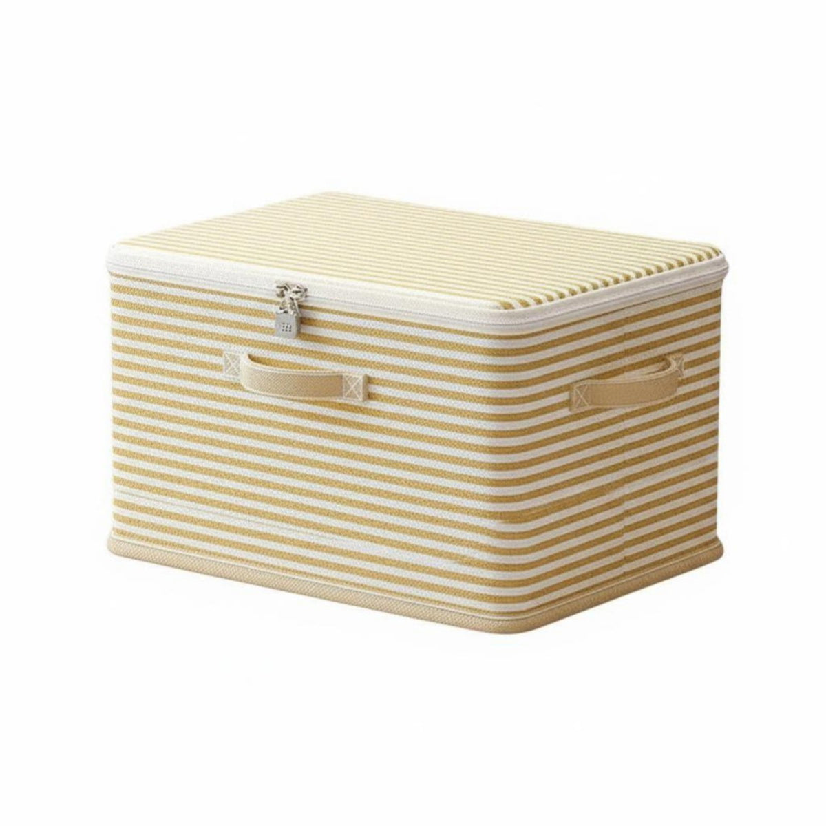 Striped Clothes Chest with Lock Reinforced Handles for Closet, Bedroom, Students