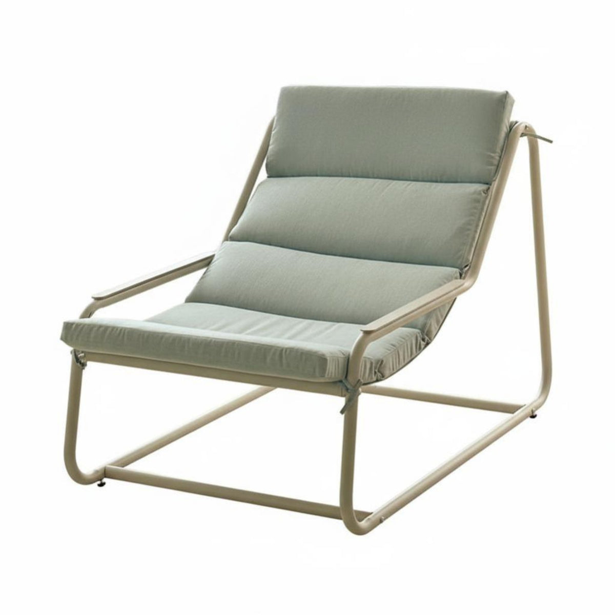Reclining Design Manual Push-Back Recliner Indoor/Outdoor Use Padded Sling Recliner Space-Saving Lounge Chair Minimalist Design for Readers, Homeowners, Seniors, Balcony, Living Room, Bedroom, Reading Nook