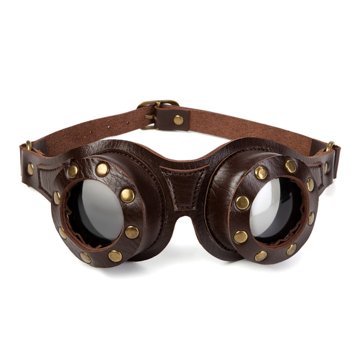 Steampunks Goggles Retro Goggles with Leather Strap Industrial Eyewear for Cosplay, Halloween