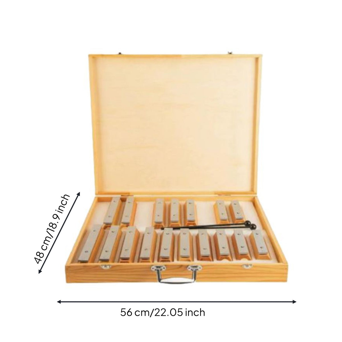 17 Note Tone Block Set Wood and Metal Construction Wooden Resonator Bell Set