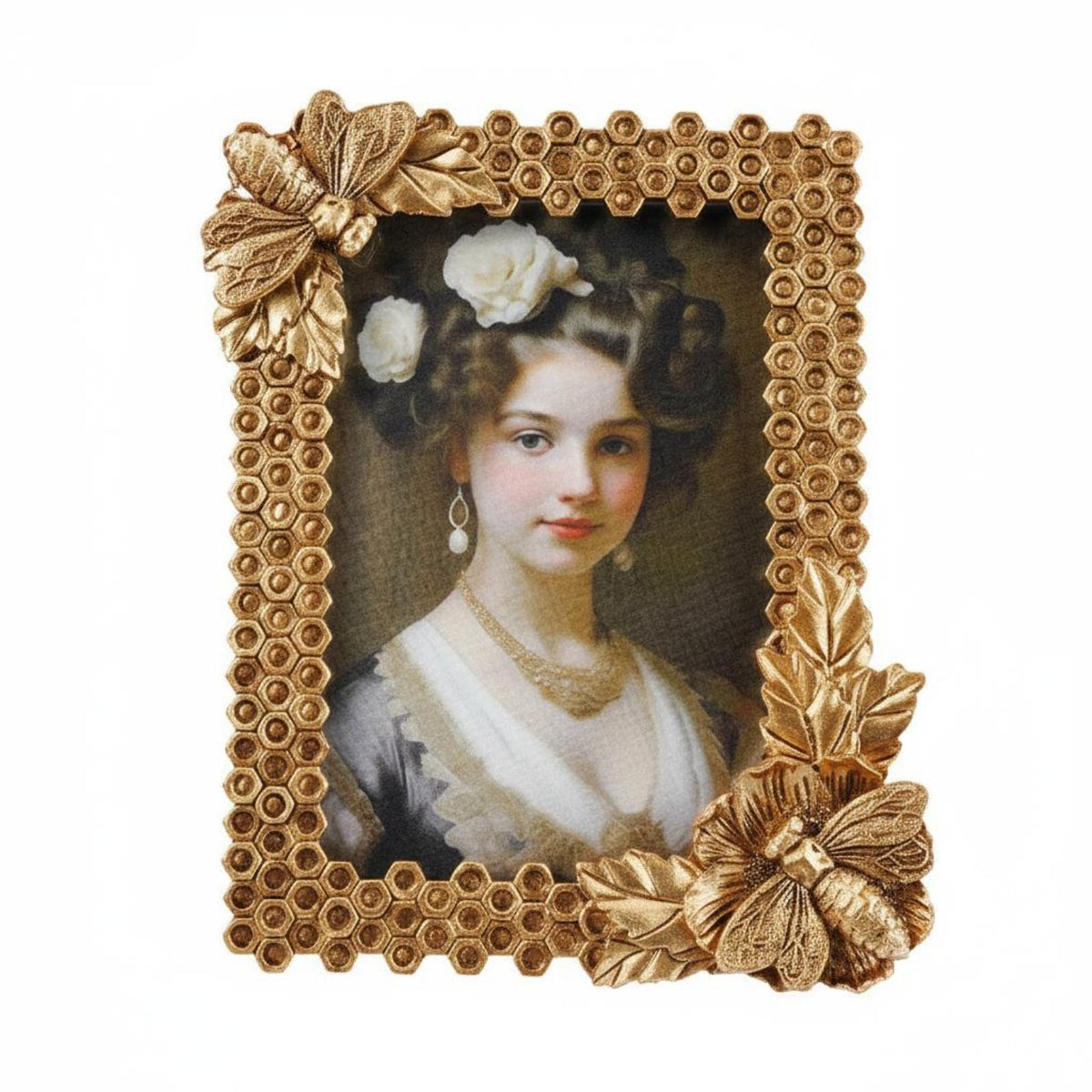 Bee Hive Photo Frame Beehive Pattern Tabletop Picture Frame Floral Accents