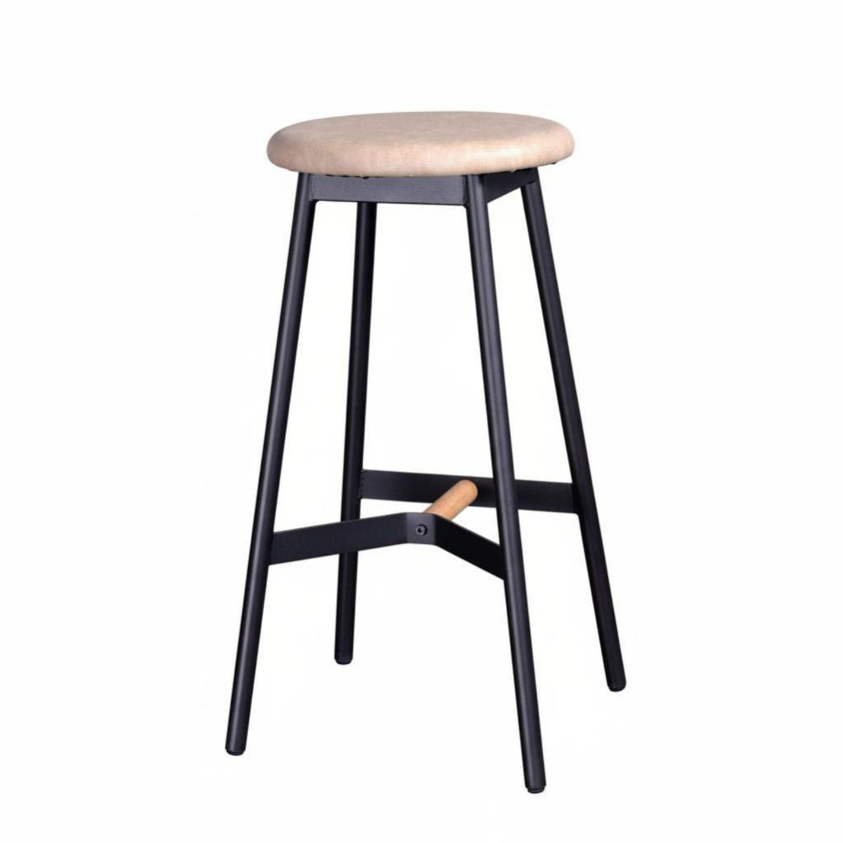 Backless Round-Top Stool Minimalist Design Bar Chair Stable Base for Pub, Office