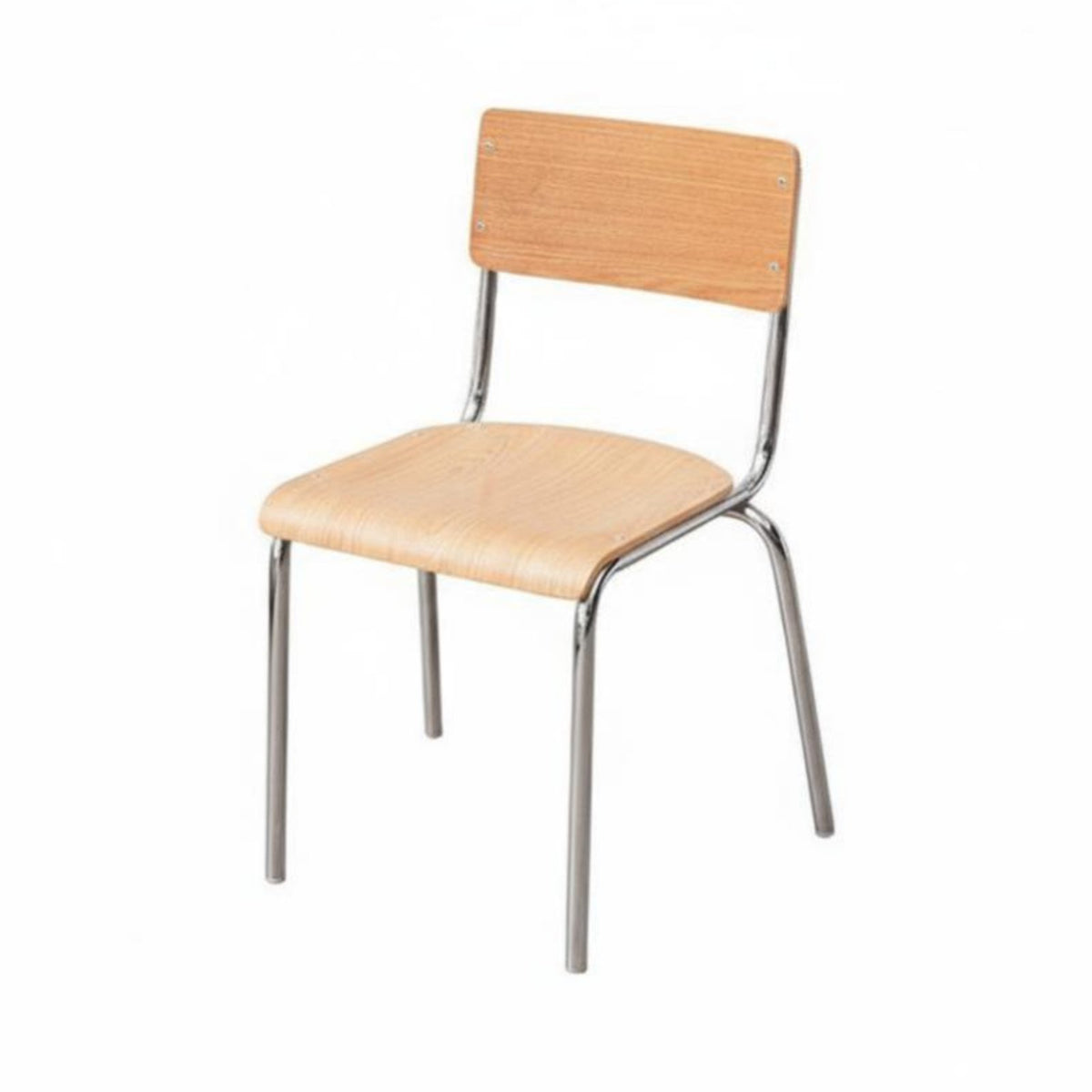 Wood and Metal Dining Chair Minimalist Design for Cafe, Office Workers, Students