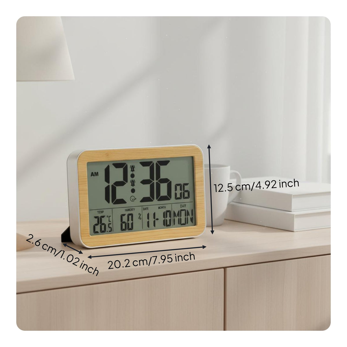 Digital Calendar Clock Snooze Function for Office