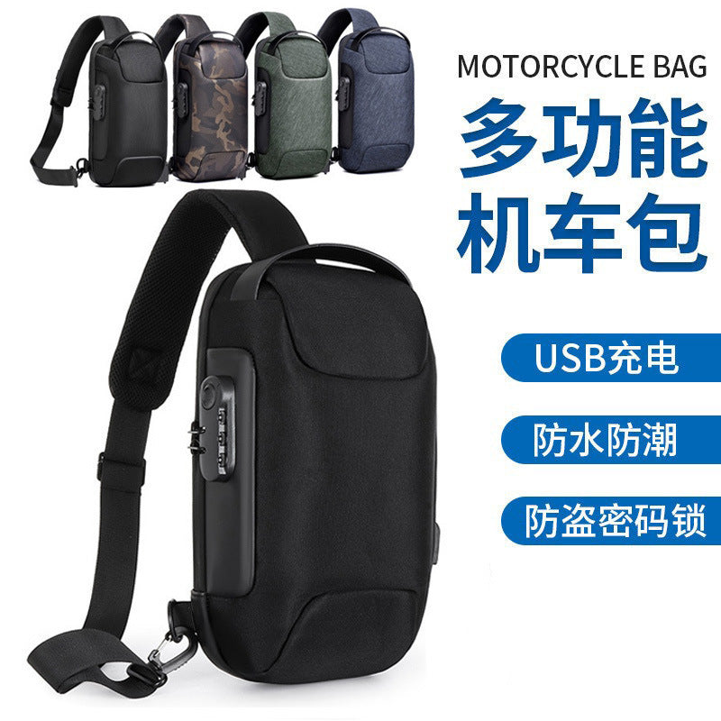 Men's Anti-theft Shoulder Crossbody Bag with USB Port