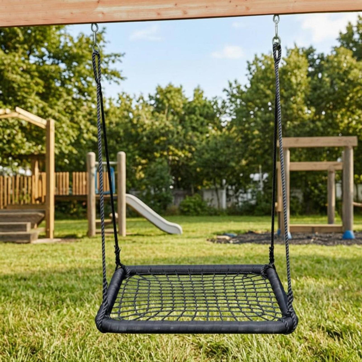 Woven Hanging Nest Swing Black Nest Swing Supporting Ropes Ropes Outdoor Play Equipment Children's for Indoor