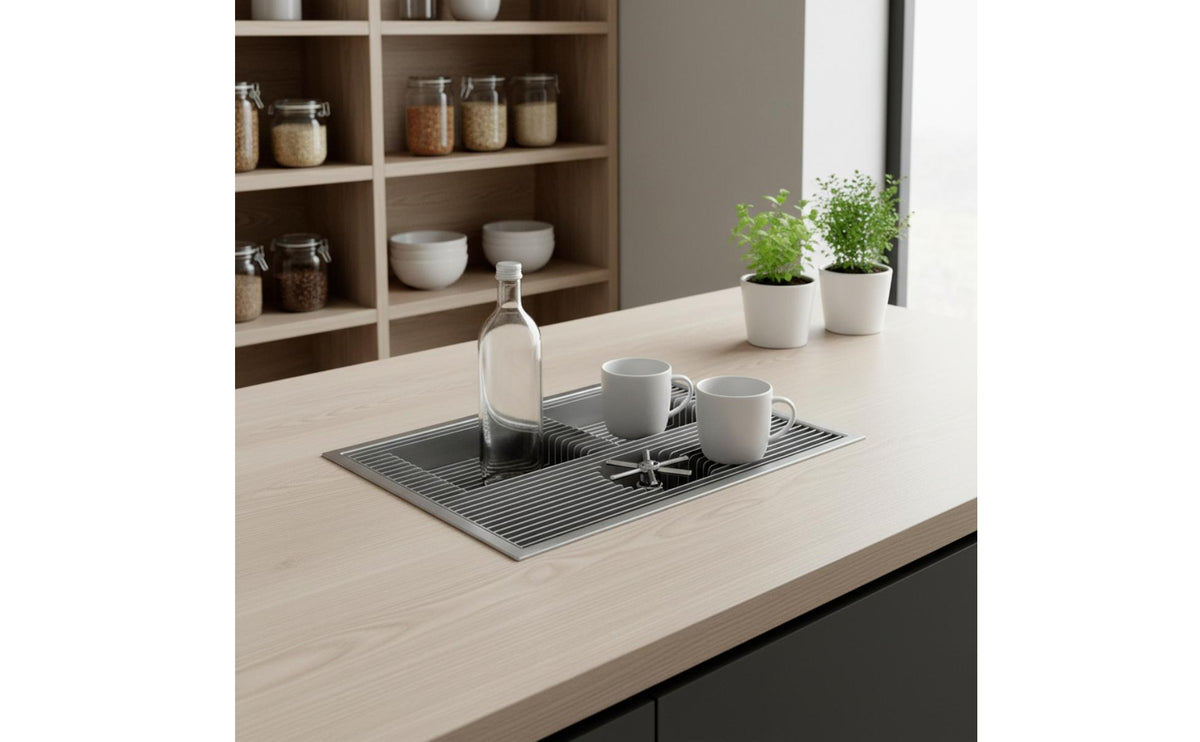 Manual Brew Tray with Built-in Rinser Washer Cup Washer Board Countertop Coffee Drainage Tray for Kitchens