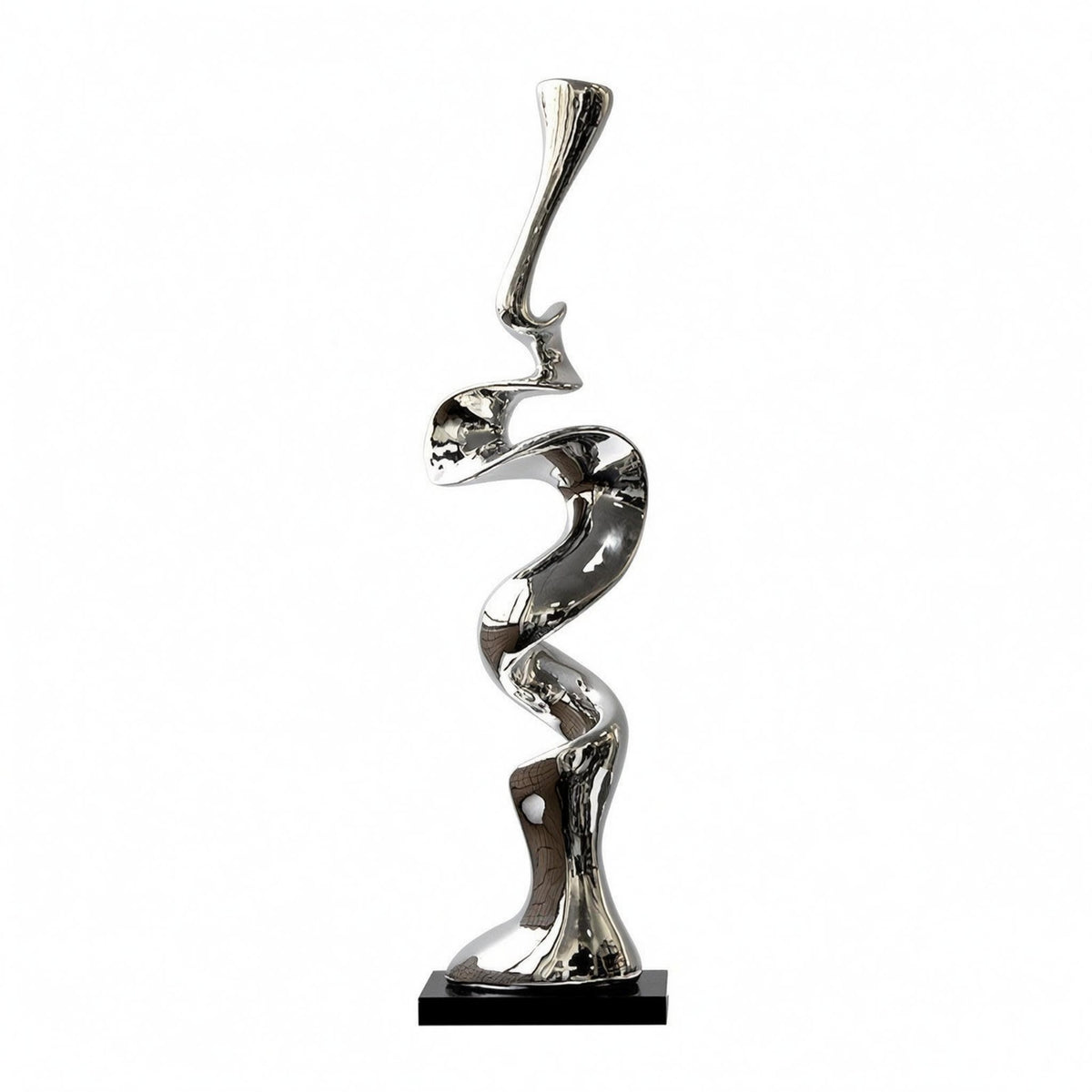 Abstract Resin Statue Reflective Abstract Sculpture Smooth Surface Decorative Sculpture for Living Room Display