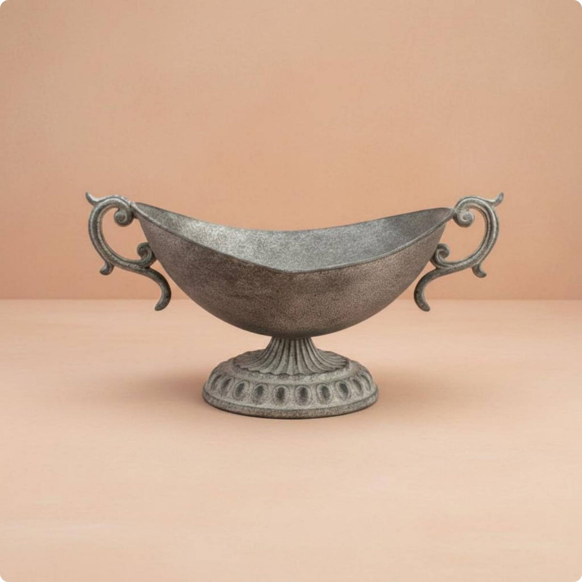 Double Handle Flower Vase Wide Mouth Home Decor Metal Home Decoration for Garden