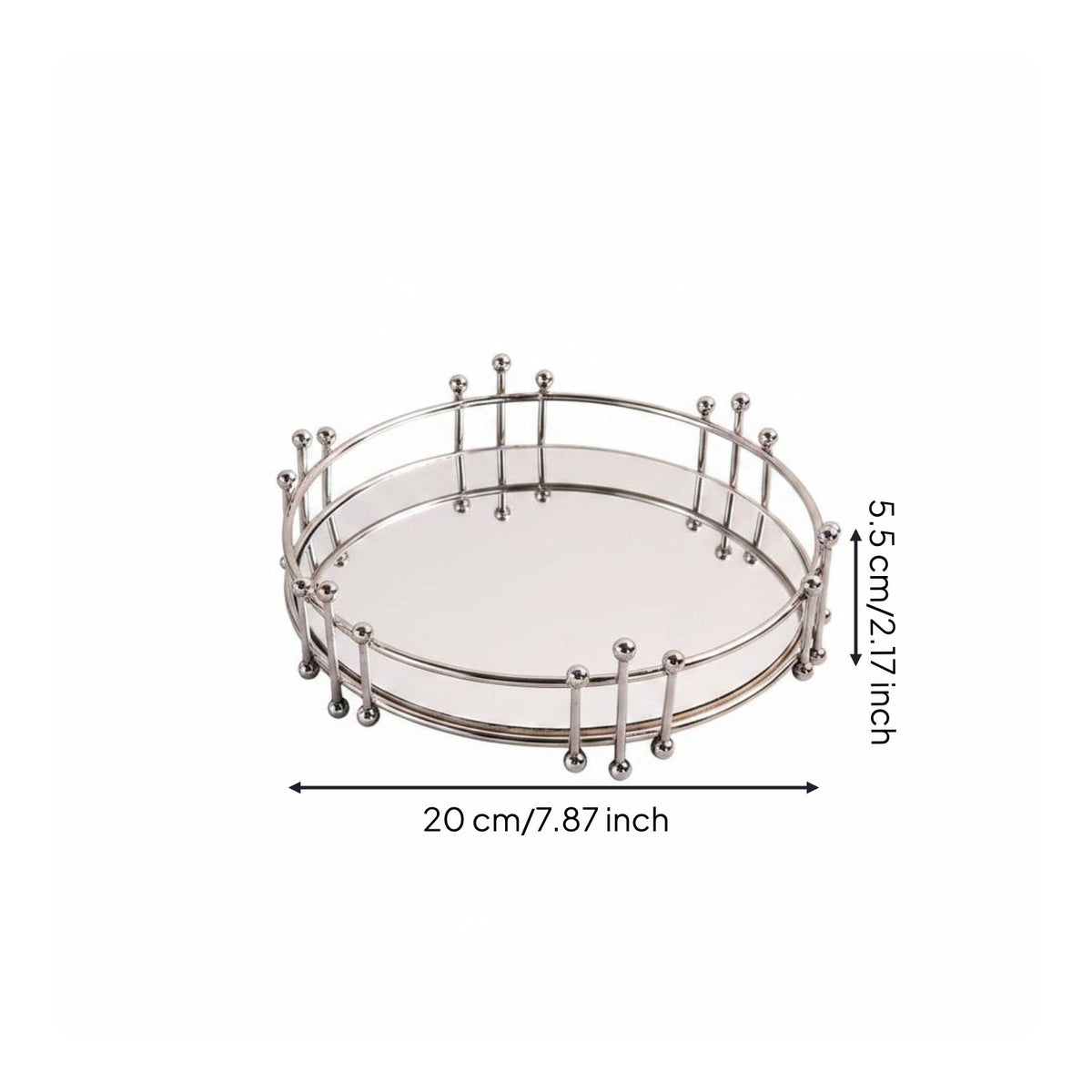 Metal Mirrored Tray Iron Art Home Decor Modern Minimalist for Bathroom, Bedroom