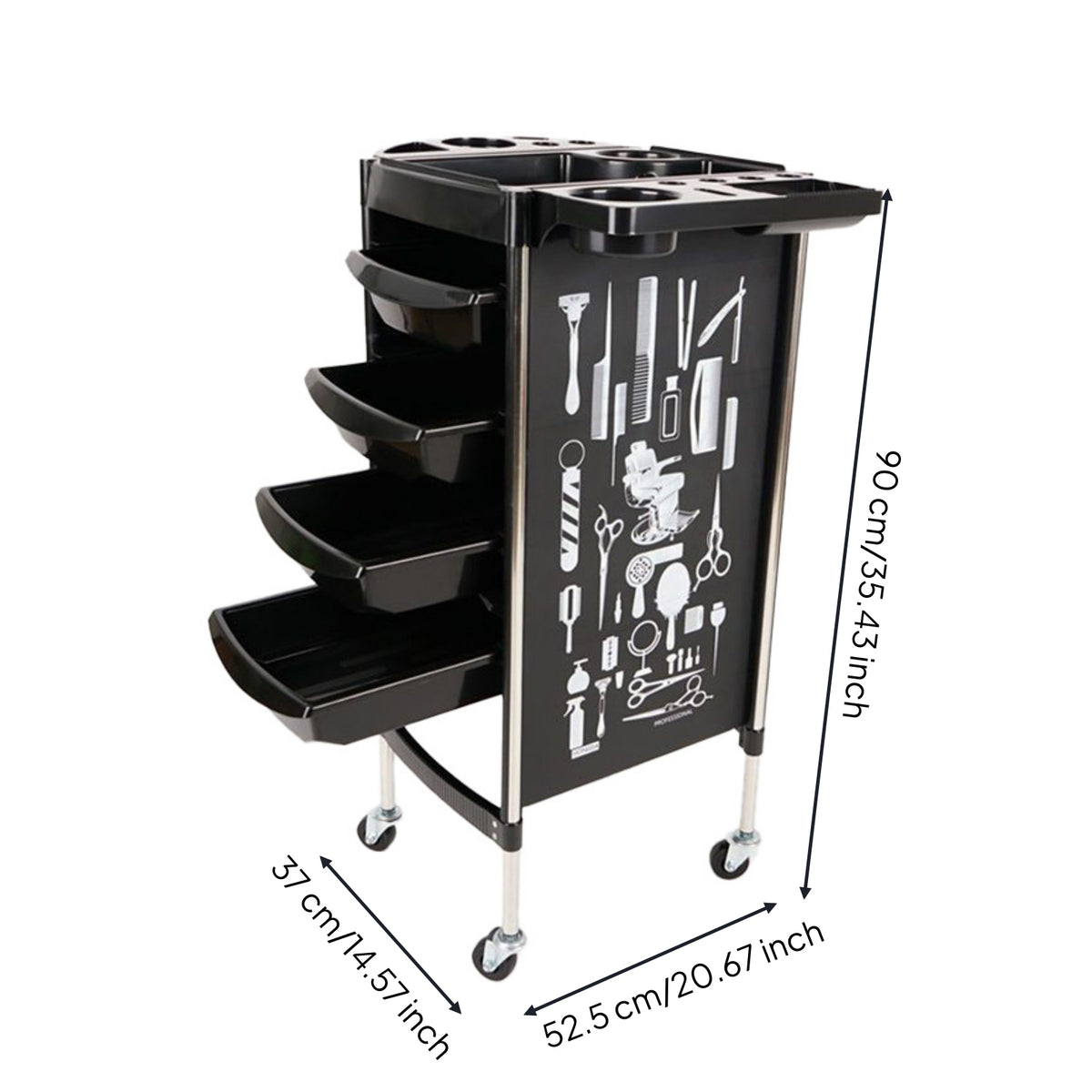 Salon Tool Trolley Cart Multi Layer Hairdressing Trolley Cart with Wheels for Hair Salons