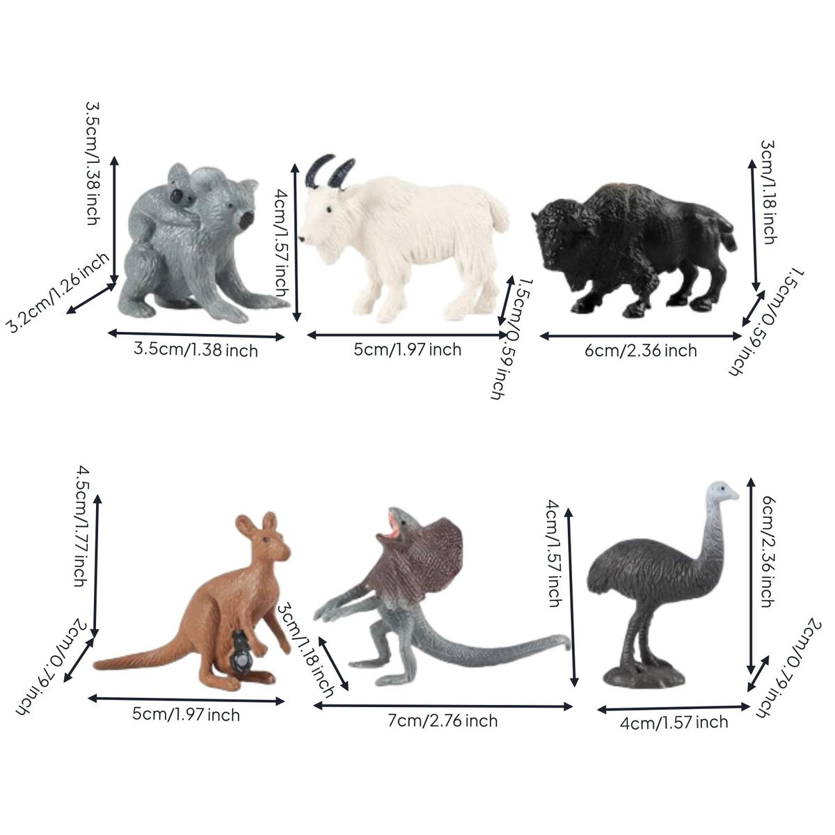 6 Pieces Mini Woodland Animal Figures Woodland Animal Playset Educational Realistic Wildlife Figurines for Kids