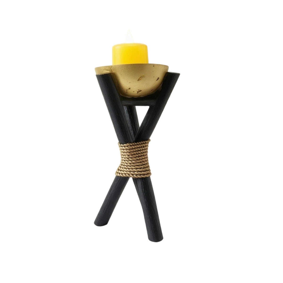 Candle Holder with Electronic Candle Ambient Decor Stable for Entryway