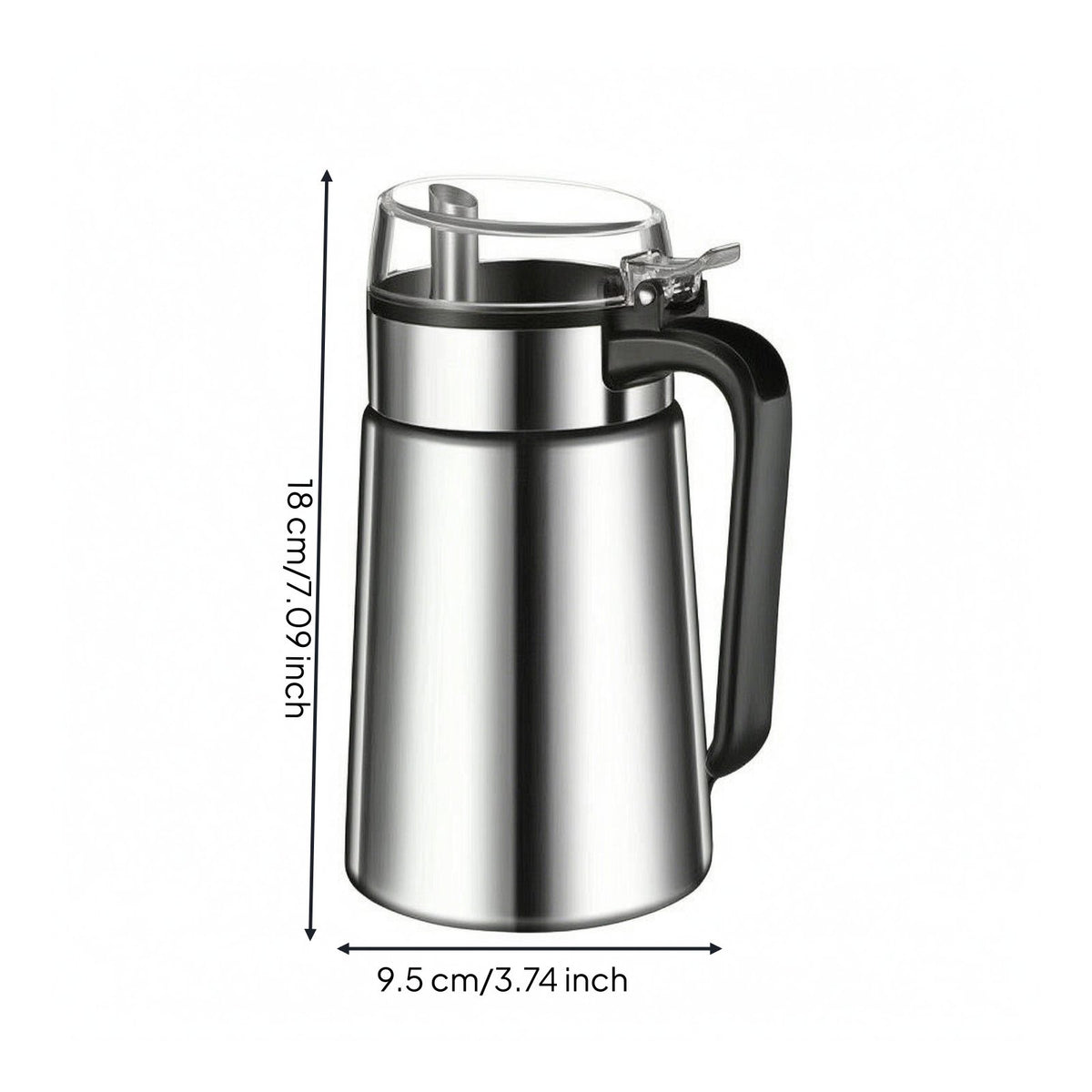 Stainless Steel Oil Pot Side Handle Flip-Top Oil Pot Easy to Clean for Cooking