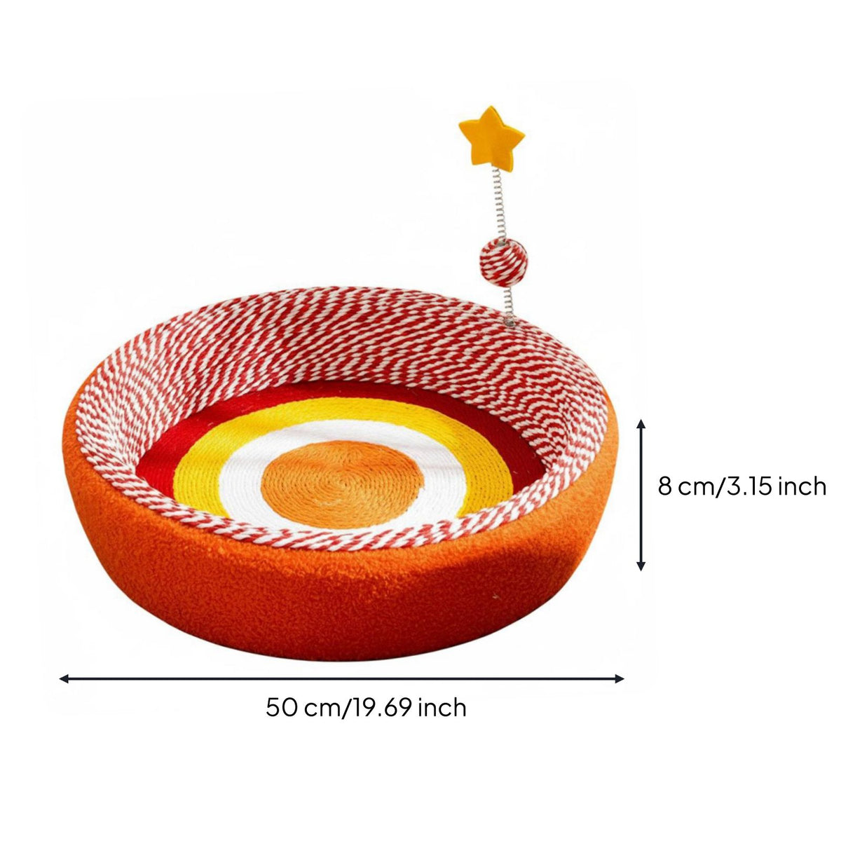 Non-Shedding Cat Scratcher Bowl with Toy Scratch Resistant Round Cat Scratcher Bed Stable Base Pet Supplies for Cats, Kittens, Indoor