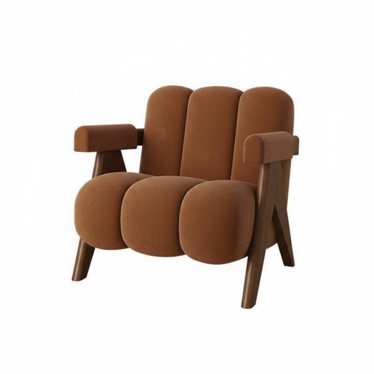 Rustic Minimalist Design Upholstered accentuate Chair sturdy Wood Frame Single Sofa Minimalist and design Armchair Deep Seat for Apartment Dwellers, residents, Readers, Bedroom, Balcony, perusing corner, Home Office