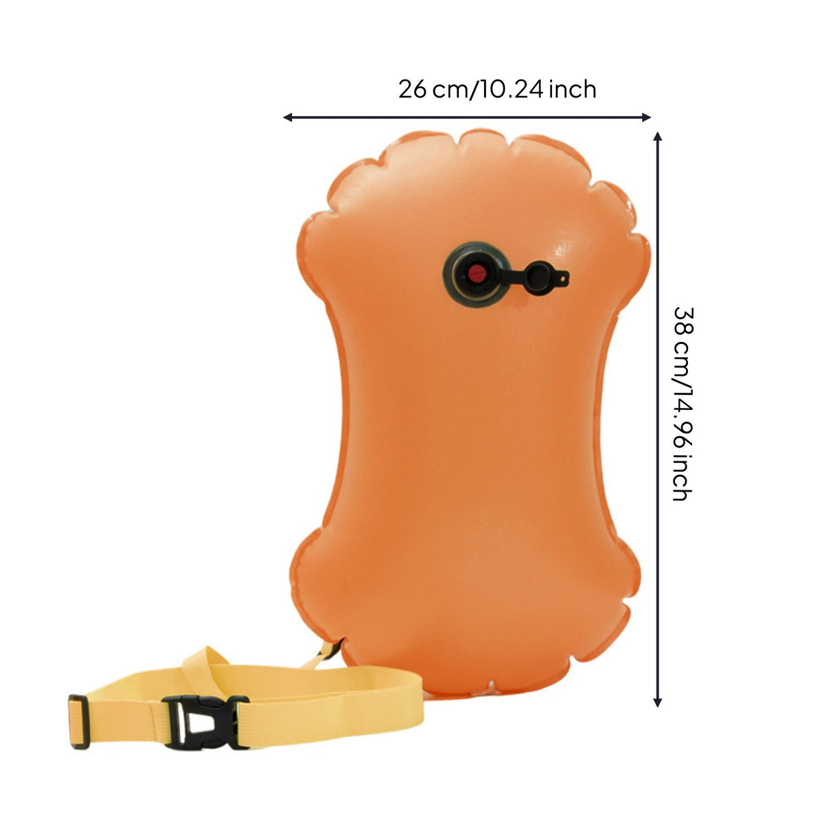 Double Inflatable Chamber Inflatable Swim Buoy Storage Compartment Swimming Tow Buoyancy Device Adjustable Waist Belt Exposed Water Tow Buoyancy Device Easy Inflation for Triathletes, Triathlon Training
