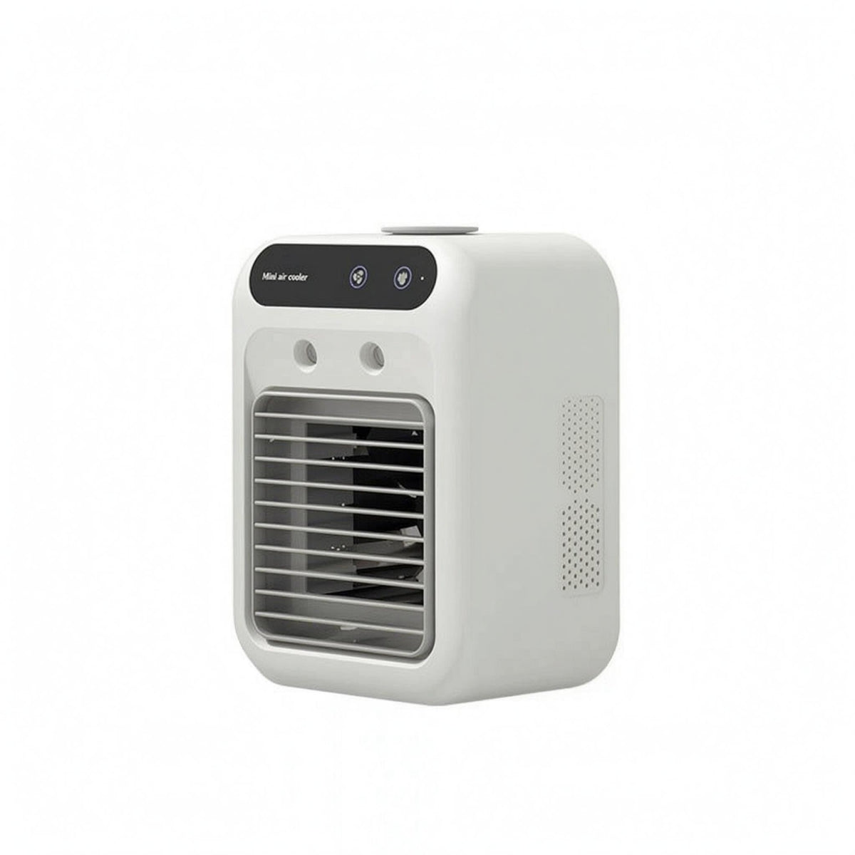 White Mini Desktop Air Cooler Rechargeable Desktop Air Cooler Compact Portable Mist Fan 2-Speed for Desk
