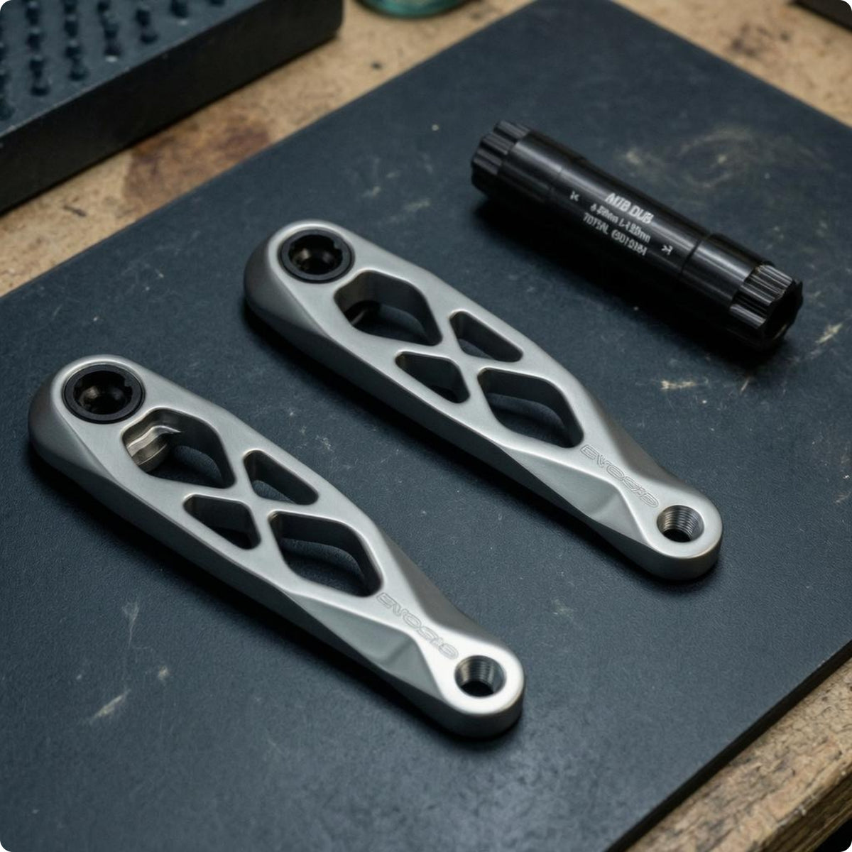 Mountain Bike Crankset Polished Crank Spindle Cycle Crankset Engraved Logo Cycle Component 1x 2x 3x Speed Support