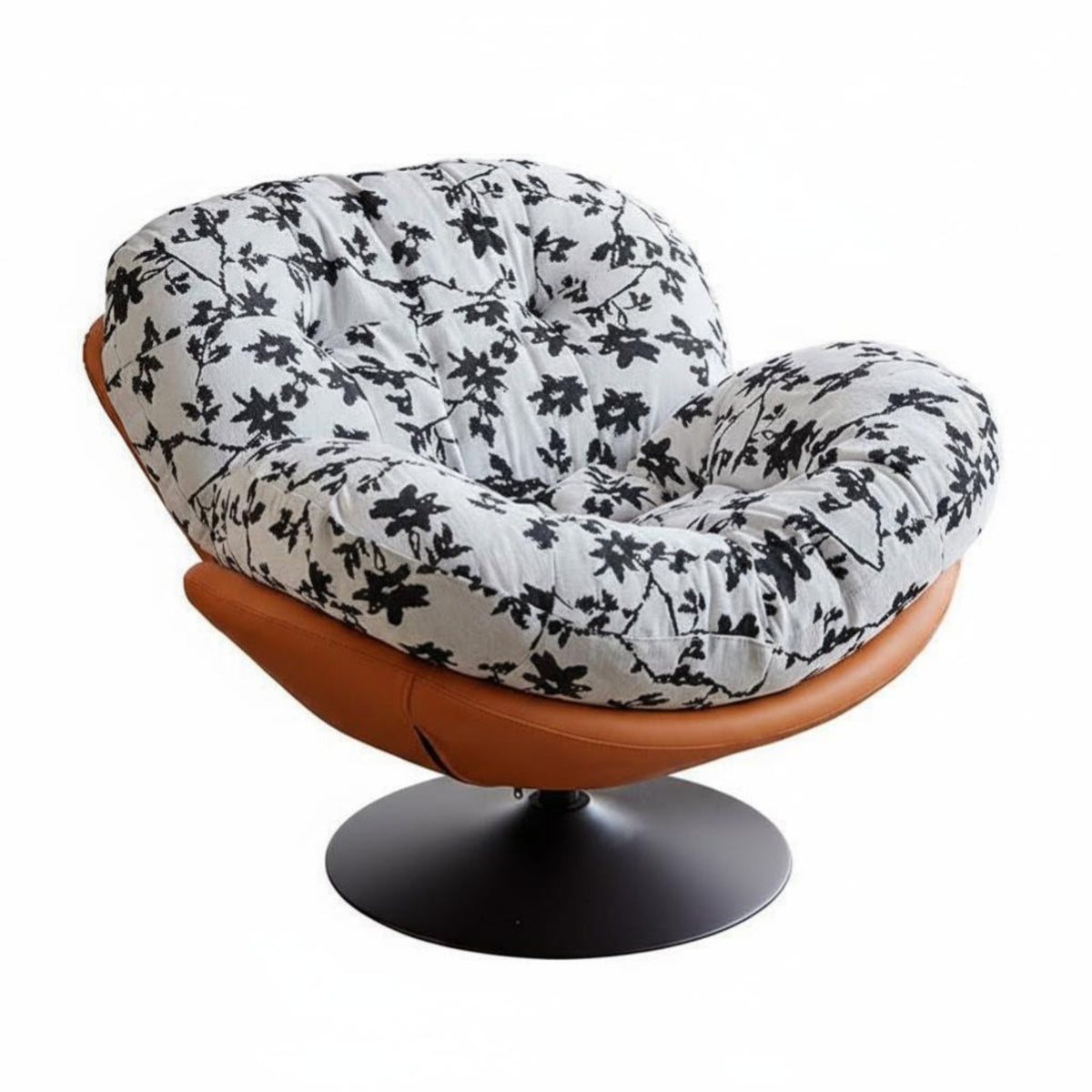 Enveloping Design revolving shell-shaped-shaped Chair Retro visual appeal accentuateduate Seating Highrear rearrest Indoor Furniture gentle texture for Readers, Interior Decorators, homeowners, Living Room, Lounge Area, perusing Corner, Home Office