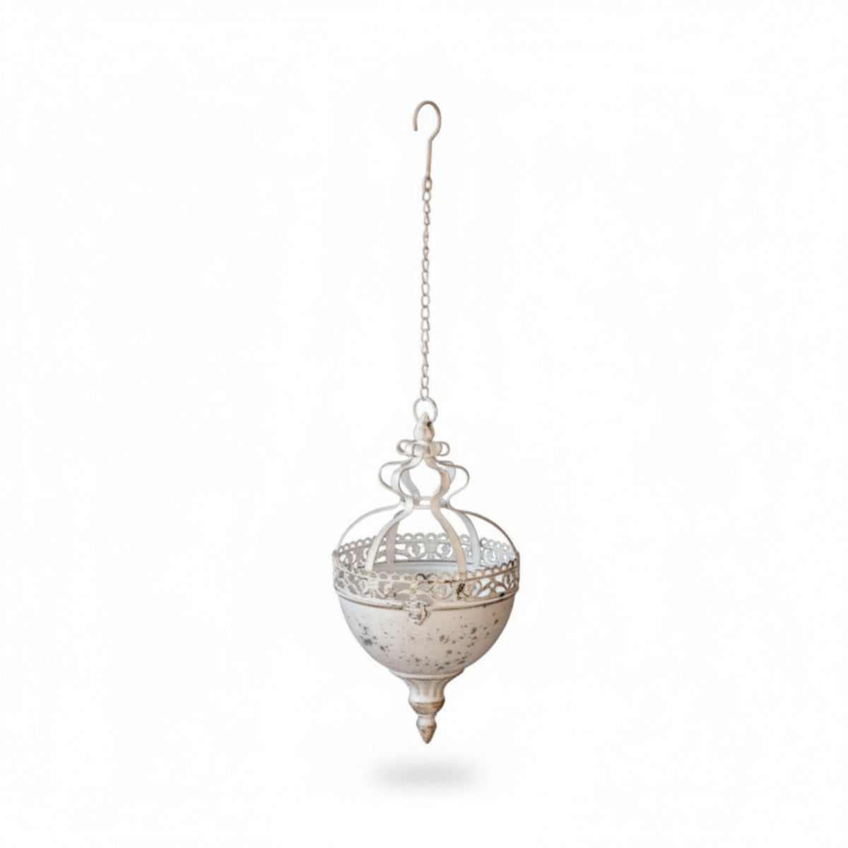 Hanging Planter with Chain Openwork Hanging Round Planter Hook Mount for Balcony