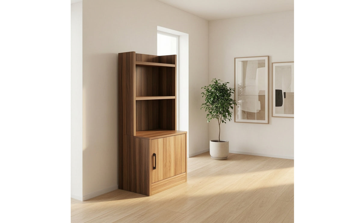 Storage Cabinet with Door Wooden Narrow Bookcase Floor-Standing Bedside Bookshelf for Kids, Bedroom, Small Areas, Living Room