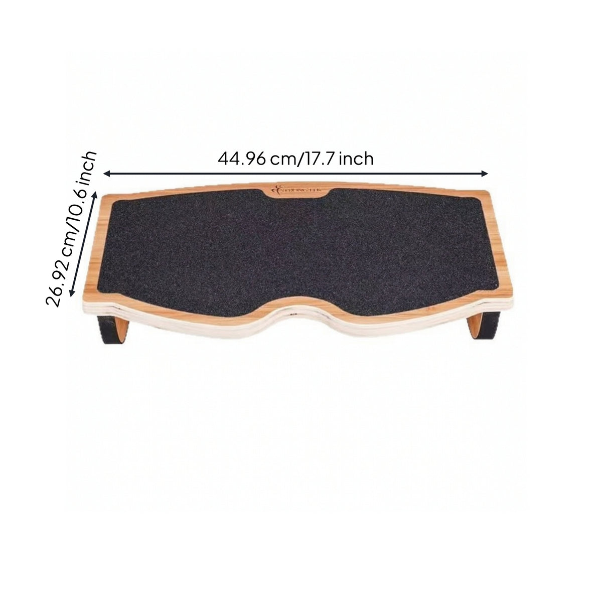 Non-Slip Wooden Rocker Board Floor-Friendly Wooden Balance Board Stable Fitness Equipment Sturdy for Office Workers, Home Workouts, Standing Desk