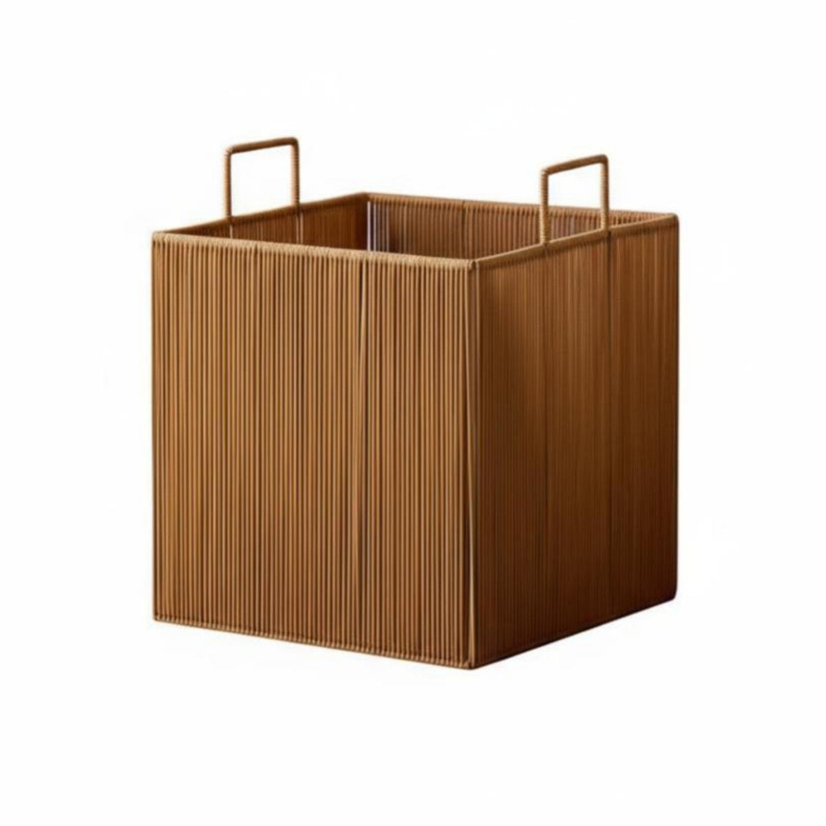 Lidded Imitation Rattan Laundry Basket Large Capacity Clothes Hamper for Bedroom