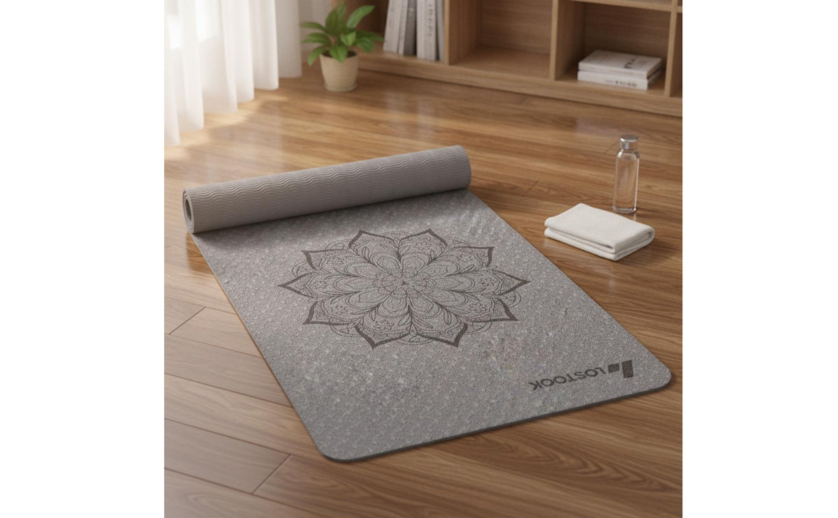 Fitness Mat Non-Slip Fitness Mat with Carrying Strap Textured for Yogis, Dancers, Home Workouts, Floor Training