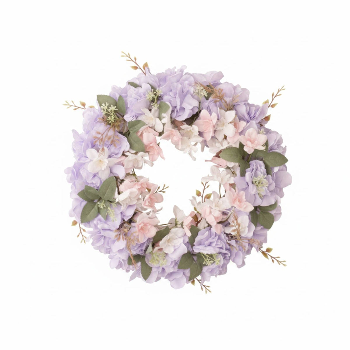 Flower Wreath with Green Leaves Faux Door Wreath Hanging for Home Decor
