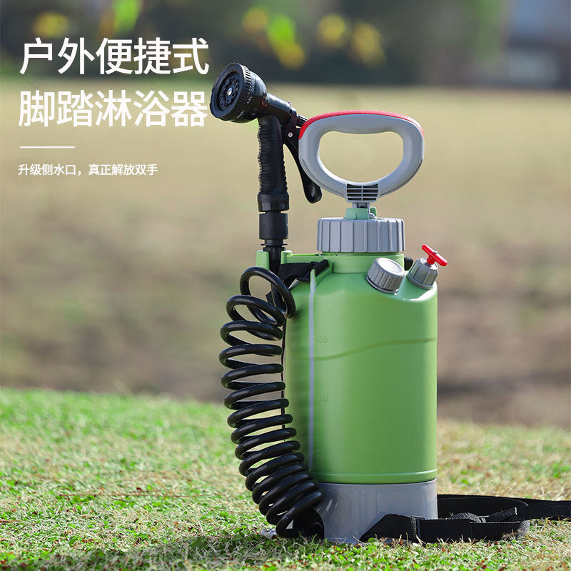 Multifunctional Camping Shower Manual Garden Outdoor High-Pressure Sprayer with 10-Function Water Gun