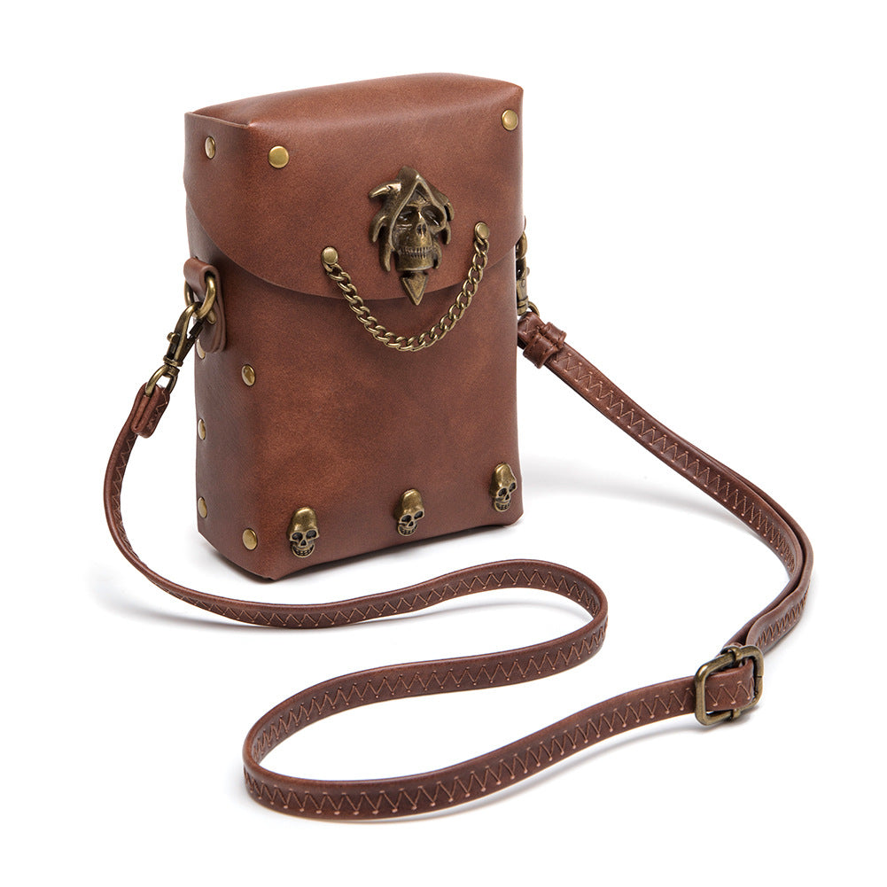 GEARDUKE Women's Small Steampunk Crossbody Bag with Chain