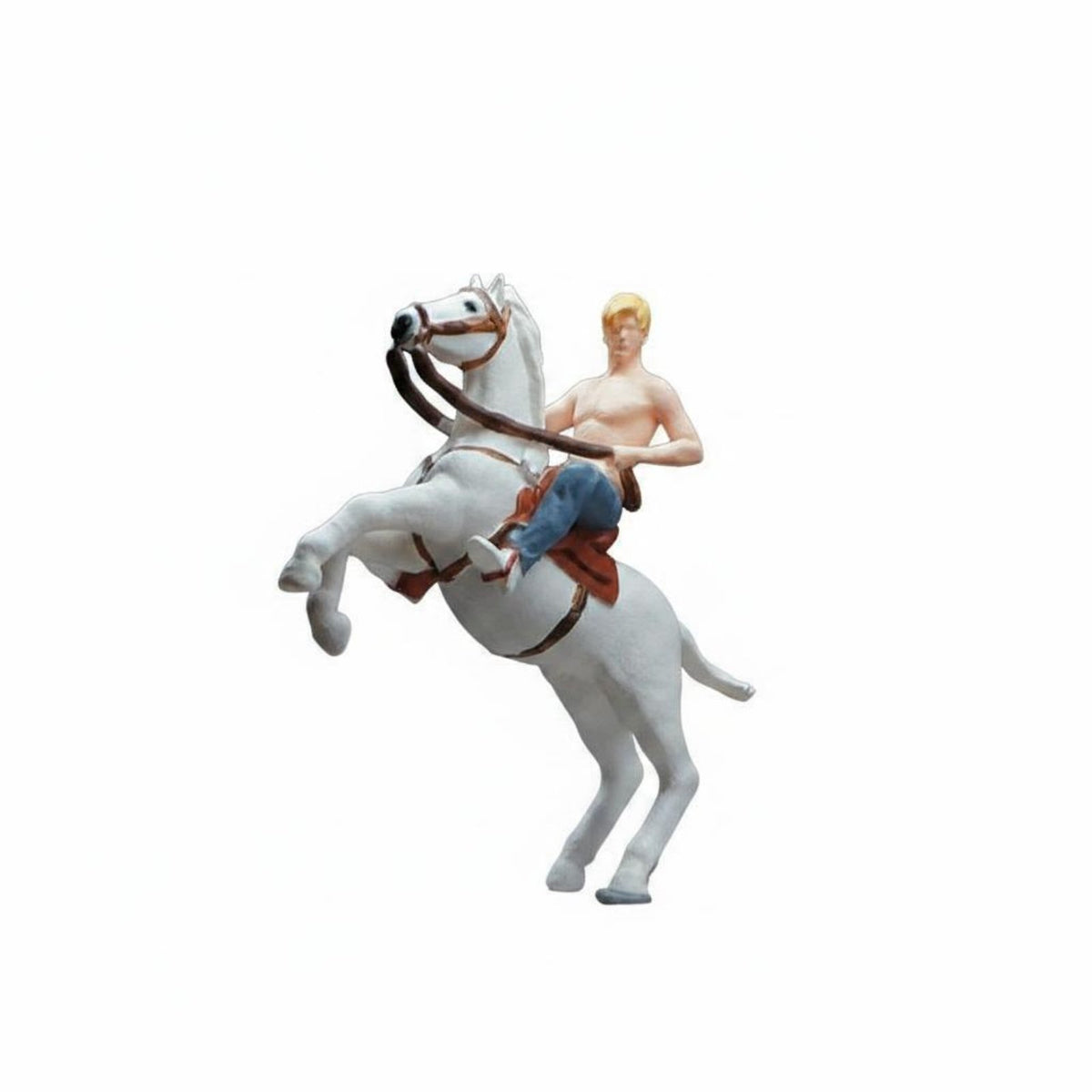 1:64 Horse Equestrian Figurine Detailed Pale Steed and Equestrian Model Hand Painted Diorama Accessory for Collectors, Dioramas