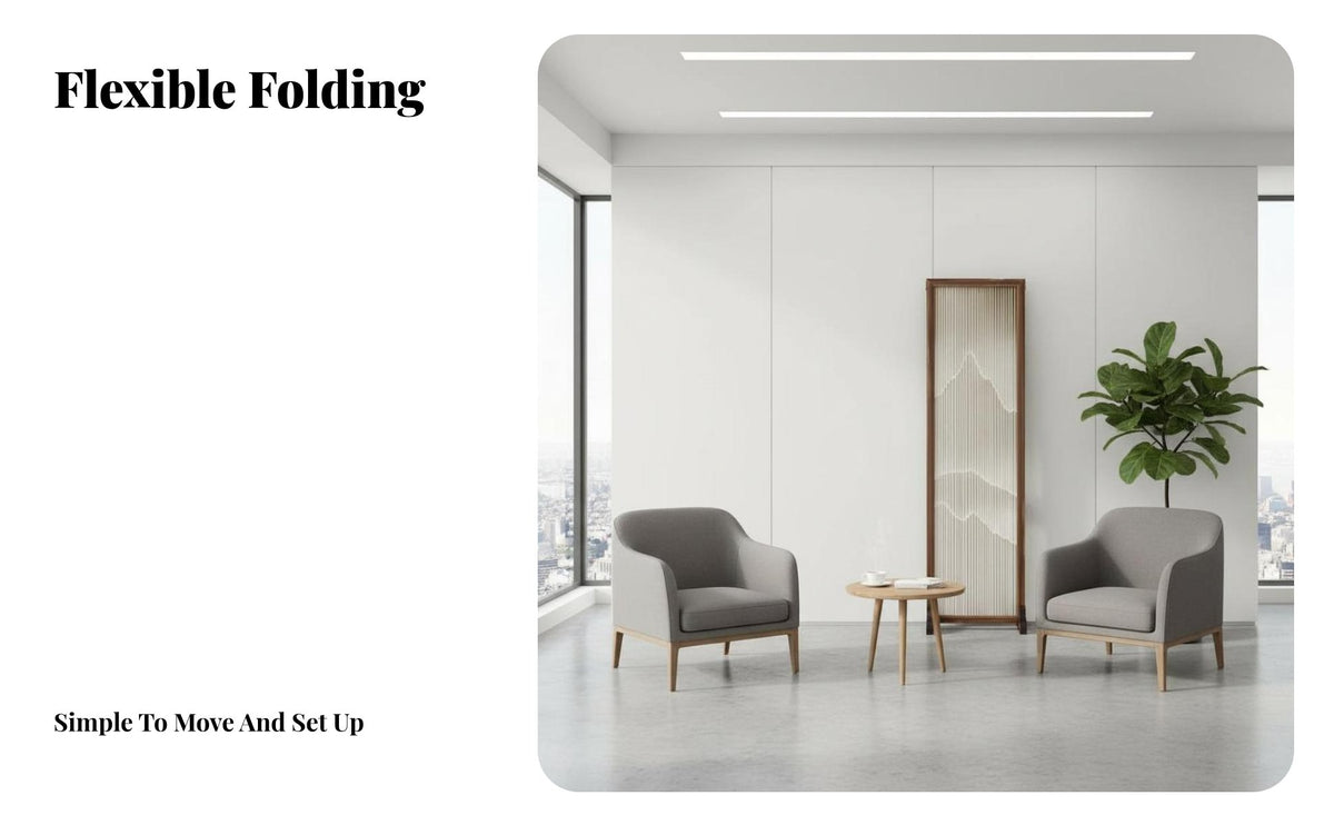 Chinese Design Design Multi-Panel Folding Screen Foldable Room Divider Movable Portable for Interior Designers, Business Owners, Entrance Hall, Studio Apartment, Restaurant, Visual Backdrop