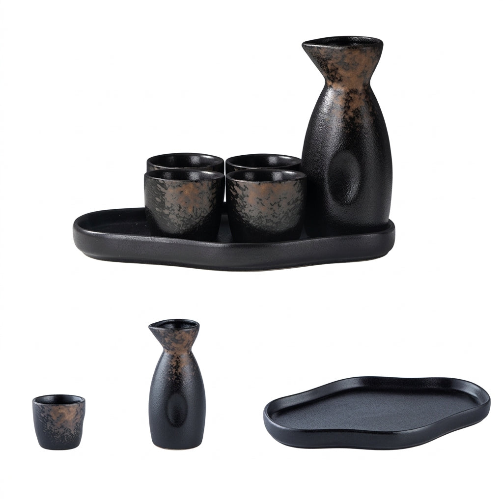 Ceramic Sake Set, Light Luxury Retro Style