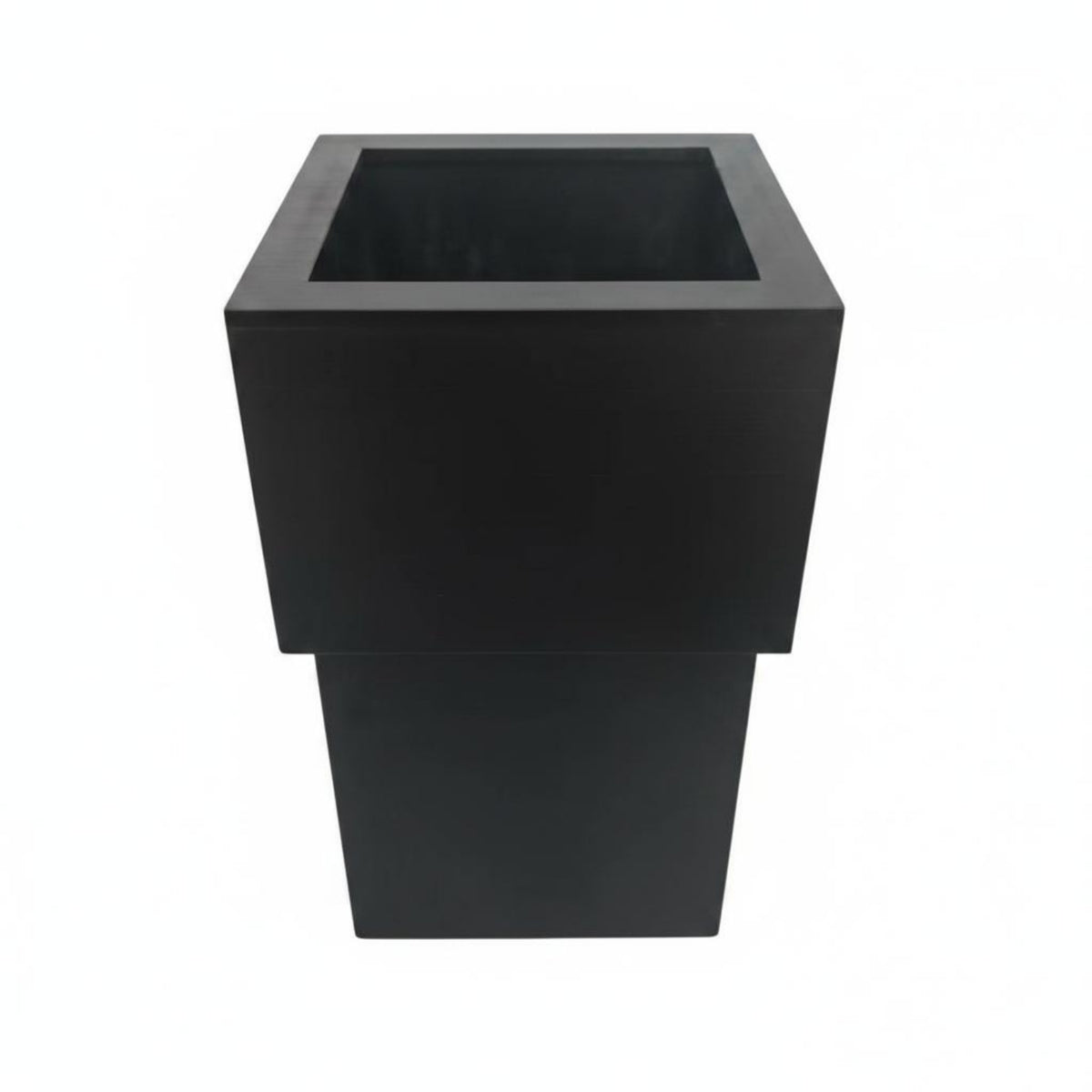 Square Wooden Waste Container Boxy Wood Wastebasket Rustic Design