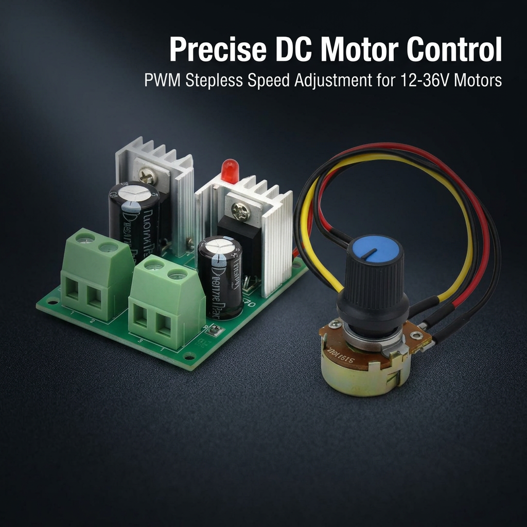 12V 24V 36V DC Motor Speed Controller, Robotic Motor Speed Adjustment, Compact PCB DC Motor Speed, 12V 24V DC Motor Controller