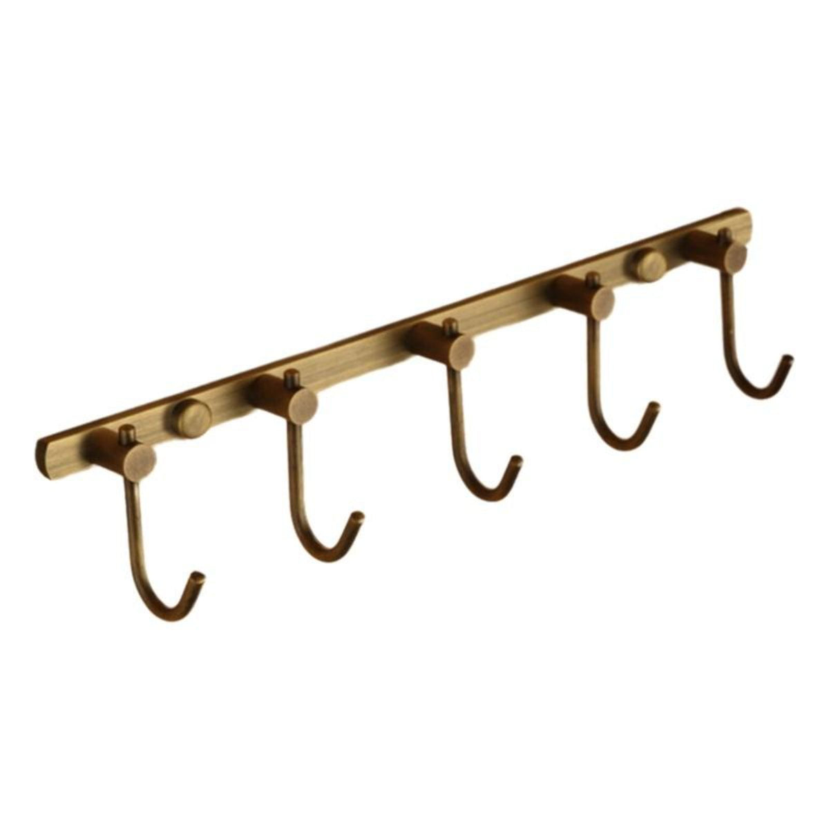 Sturdy Brass Antique Towel Rack Set, Vintage Wall Mounted Bathroom Hardware, No-Drill Accessories