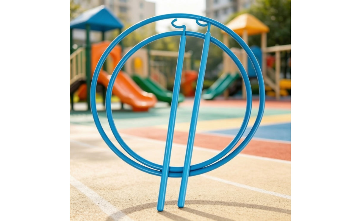 Easy to Install Hoop Toy with Rods Plastic Coordination Training Hoop Cylindrical Fitness Hoop Smooth for Children, Toddlers, Home, Classroom