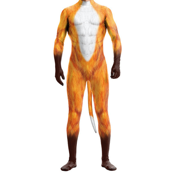 3D Printed Animal Cosplay Bodysuit for Men - Fantasy Stage Costume