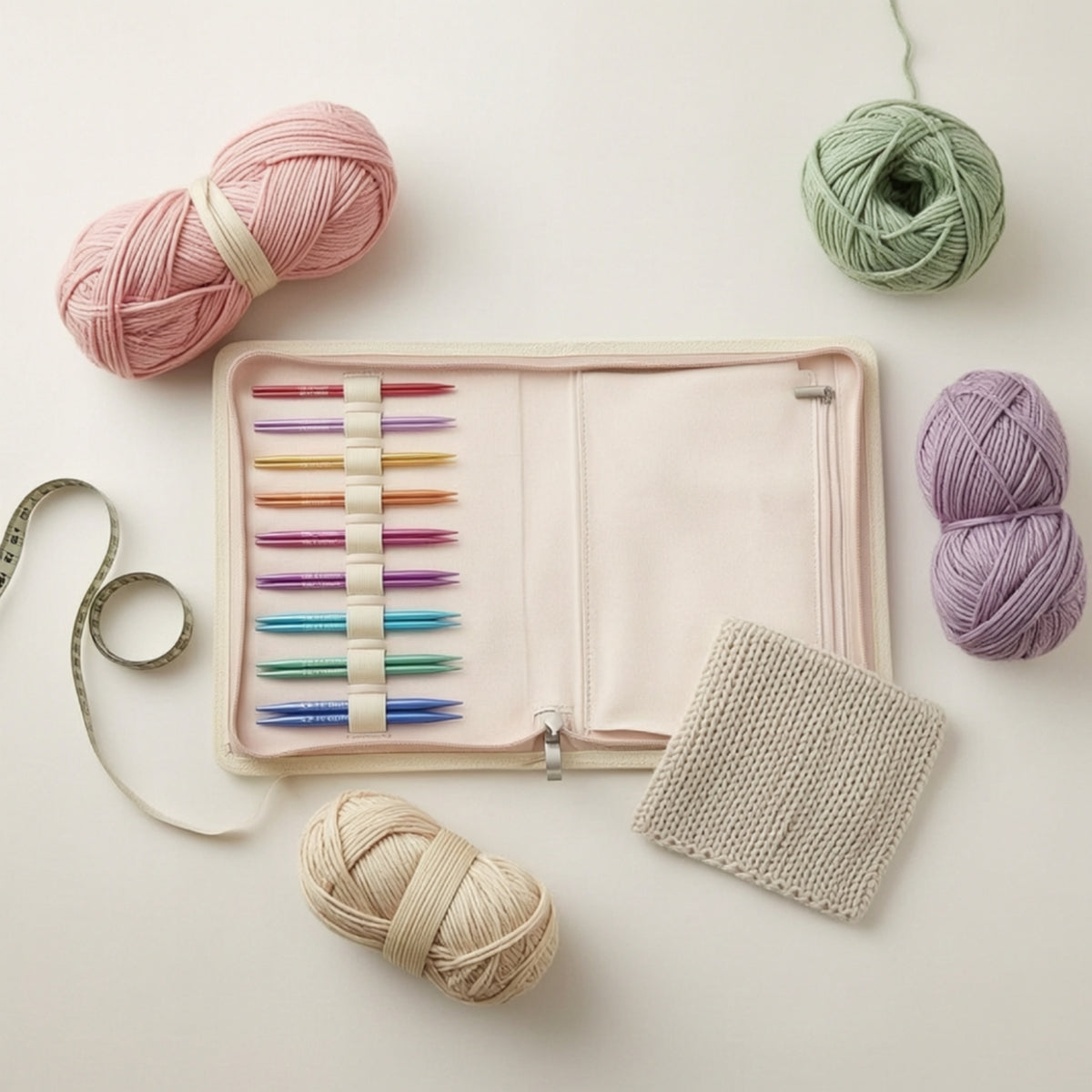 Aluminum Interchangeable Circular Knitting Compact Circular Knitting Needle Set with Case Flexible Craft Kit Handy for Knitters