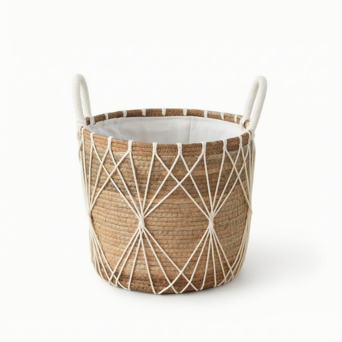 Woven Storage Basket with Lining Rustic for Bedroom, Nursery