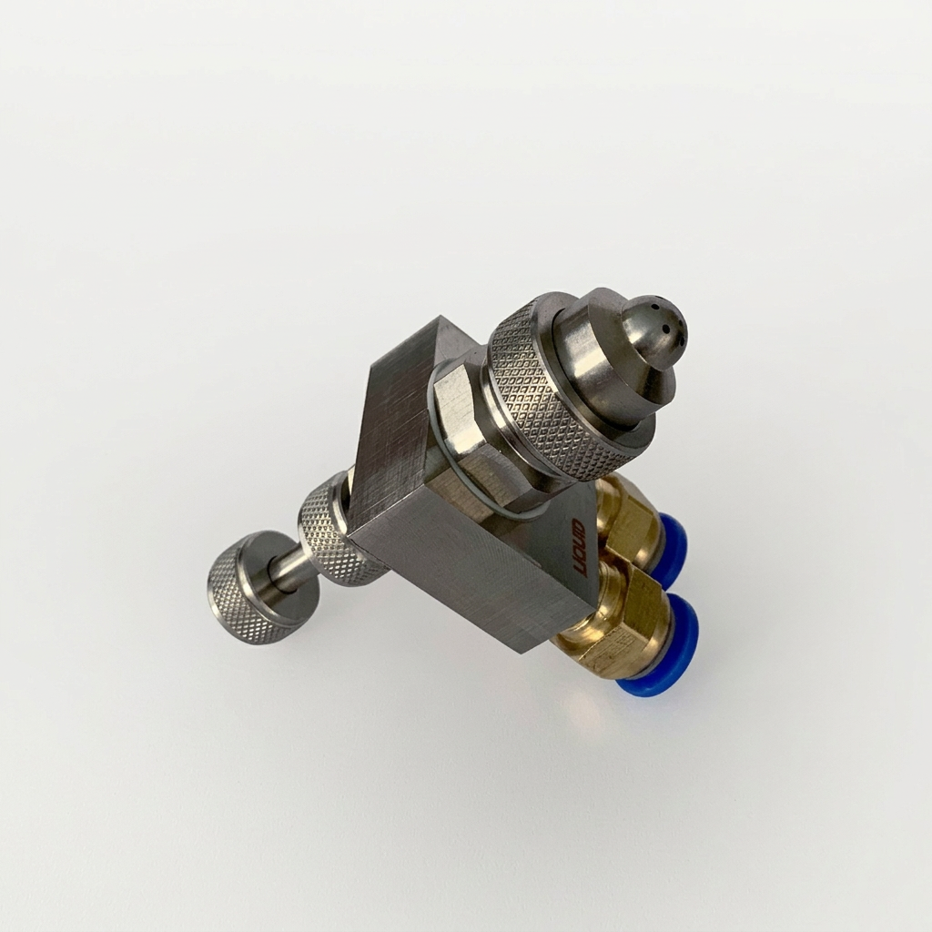 Mist Nozzle 1/4BSPT Stainless Steel, Two-fluid Gas-water Mixing Spray, Wear-resistant Spray Tip for Industrial